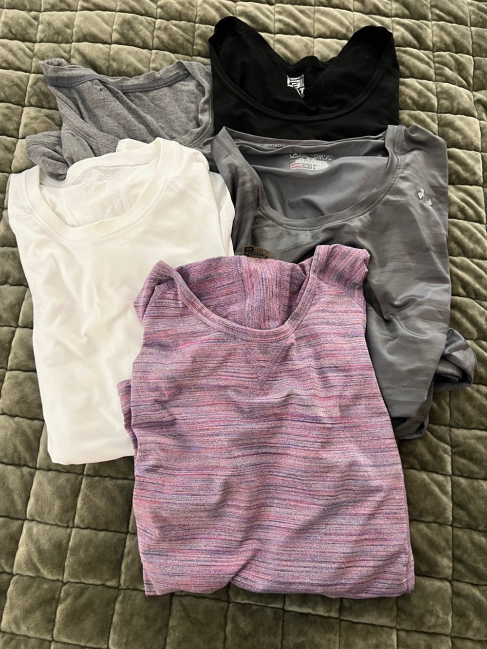 Lot of 5 Base Layer Tops:  Athleta, Marmot, Under Armour, Jockey & 32 Degree
